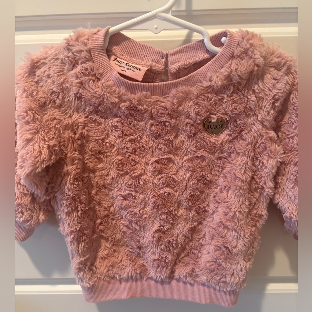Juicy Couture  Rose Pink Fuzzy Sweater Size 12M
